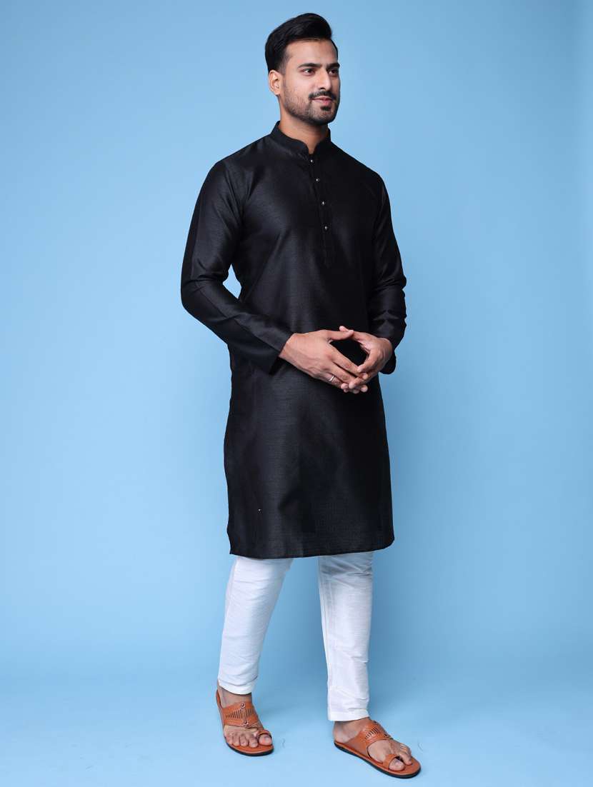 men mandarin neck kurta pyjama ethnic wear set - 22076003 - Standard Image - 4