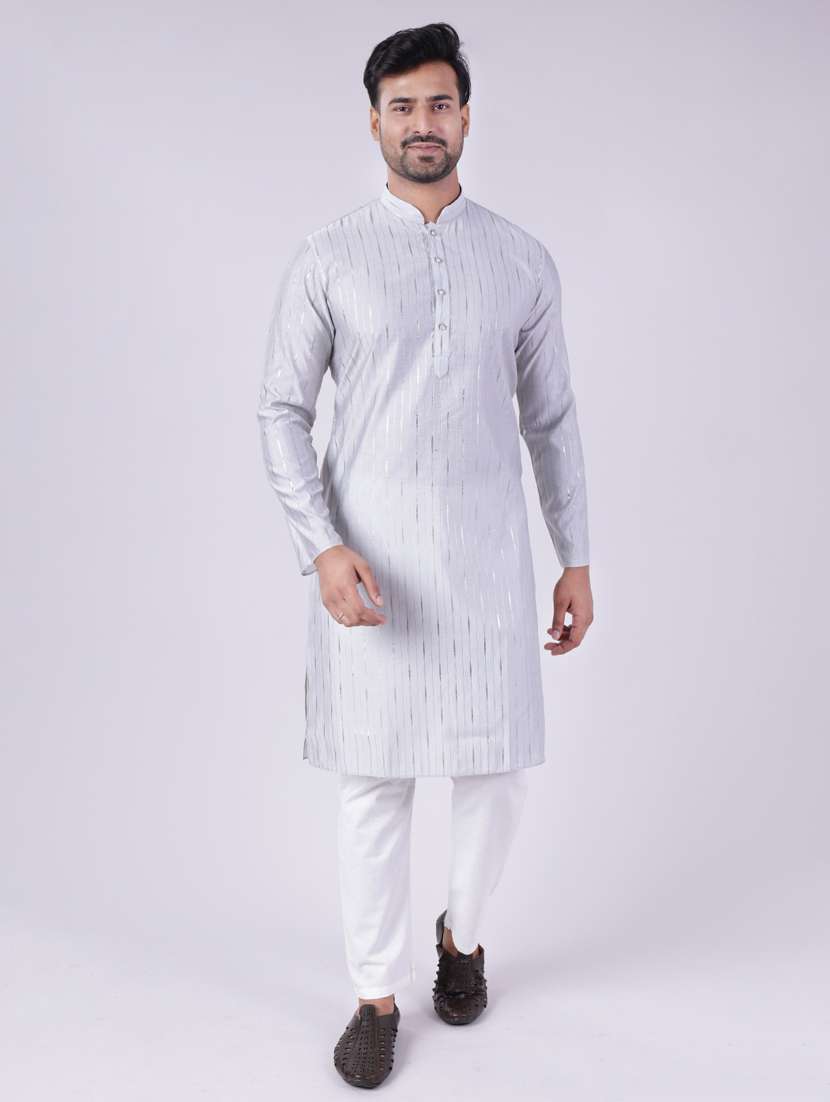 men mandarin neck kurta pyjama ethnic wear set - 22076006 -  Standard Image - 1