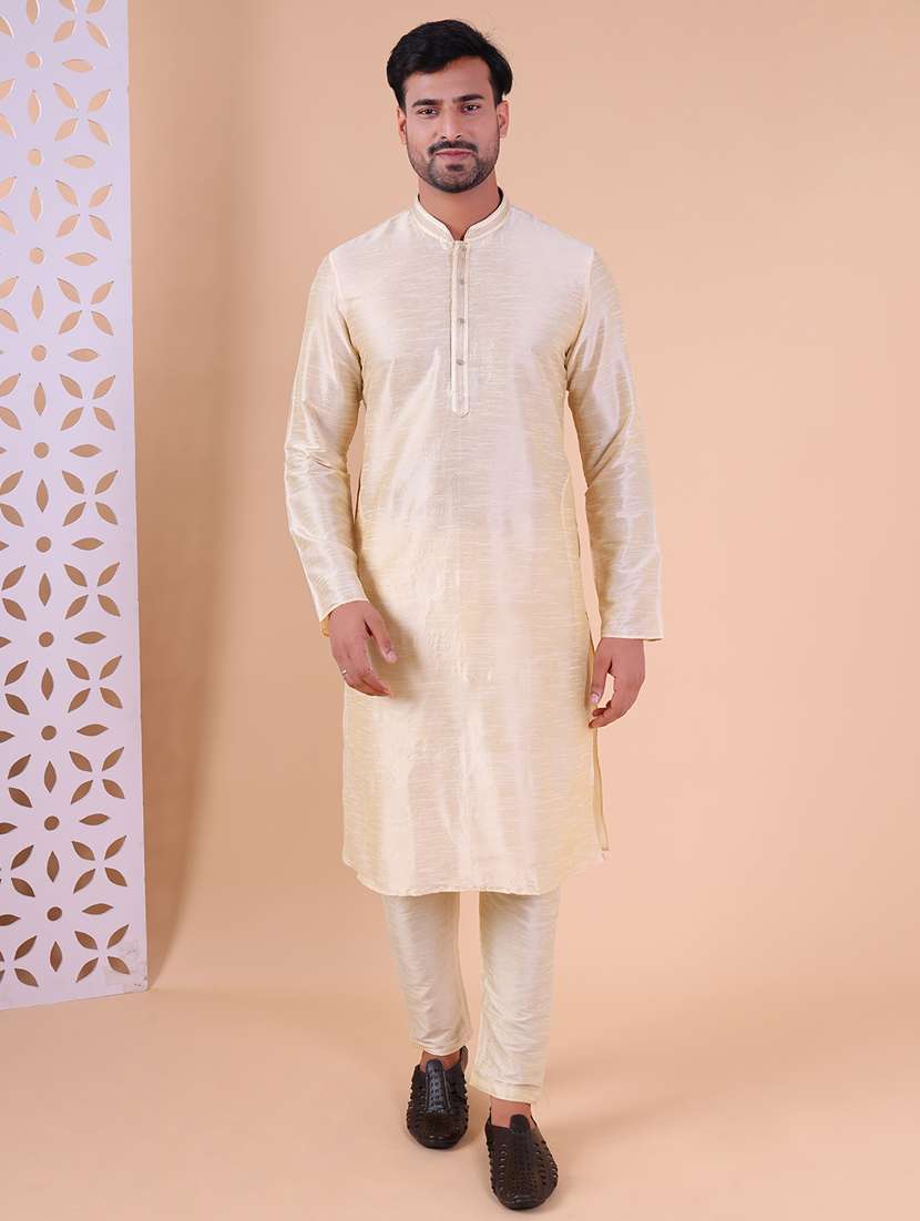 men mandarin neck kurta pyjama ethnic wear set - 22076012 -  Standard Image - 1