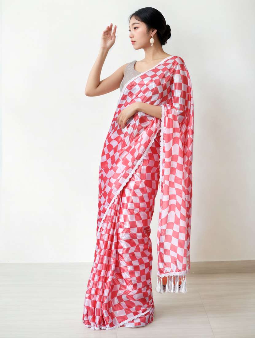 women printed casual wear saree with blouse - 22076032 -  Standard Image - 1