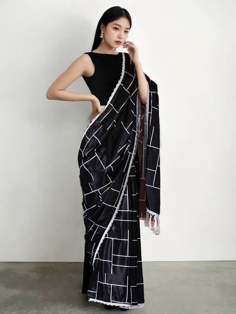 women printed casual wear saree with blouse - 22076036 -  Standard Image - 1
