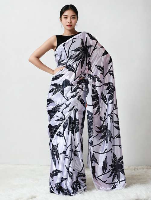 women printed casual wear saree with blouse - 22076037 -  Standard Image - 0