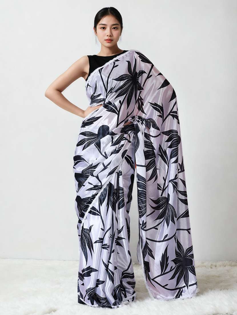 women printed casual wear saree with blouse - 22076037 -  Zoom Image - 0