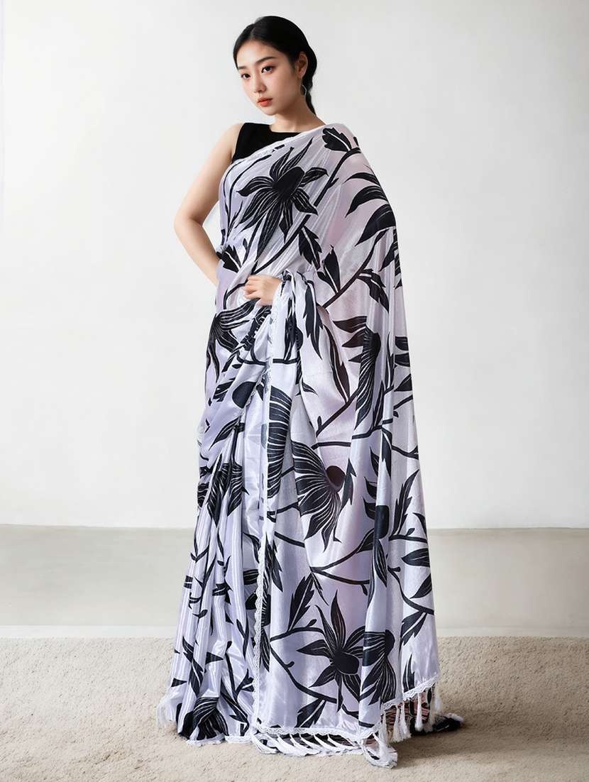 women printed casual wear saree with blouse - 22076037 - Standard Image - 1