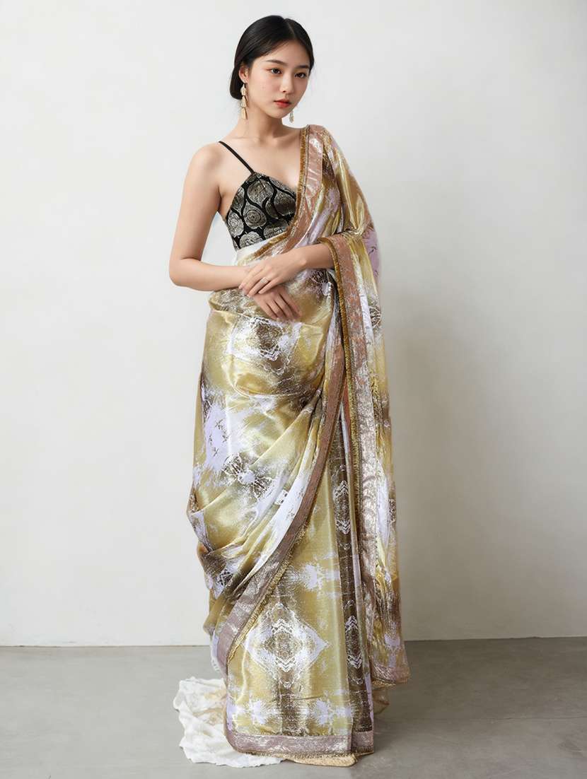 women printed casual wear saree with blouse - 22076038 - Standard Image - 1