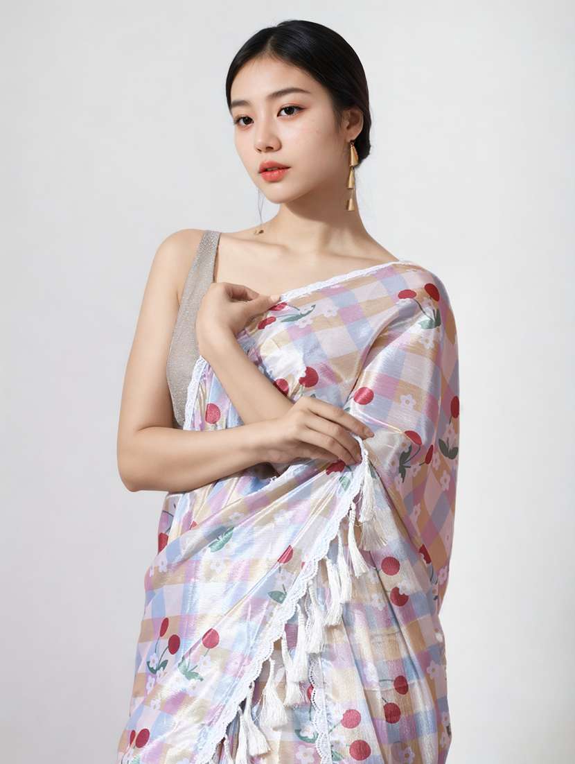 women printed casual wear saree with blouse - 22076039 - Standard Image - 1