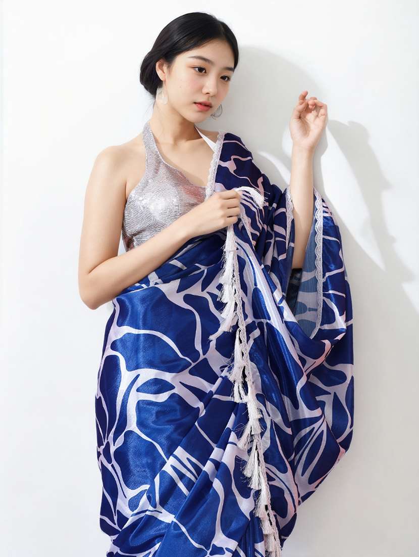 women printed casual wear saree with blouse - 22076040 - Standard Image - 1
