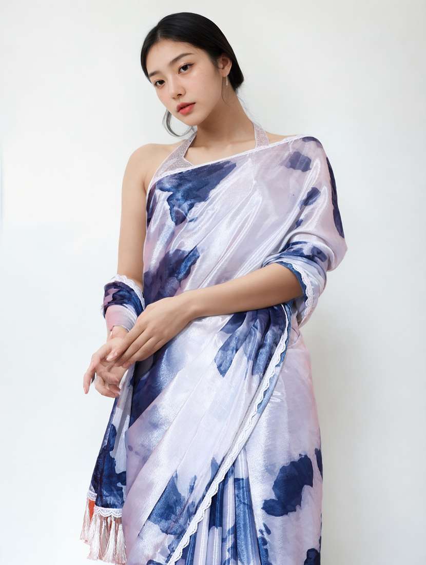 women printed casual wear saree with blouse - 22076042 -  Standard Image - 1