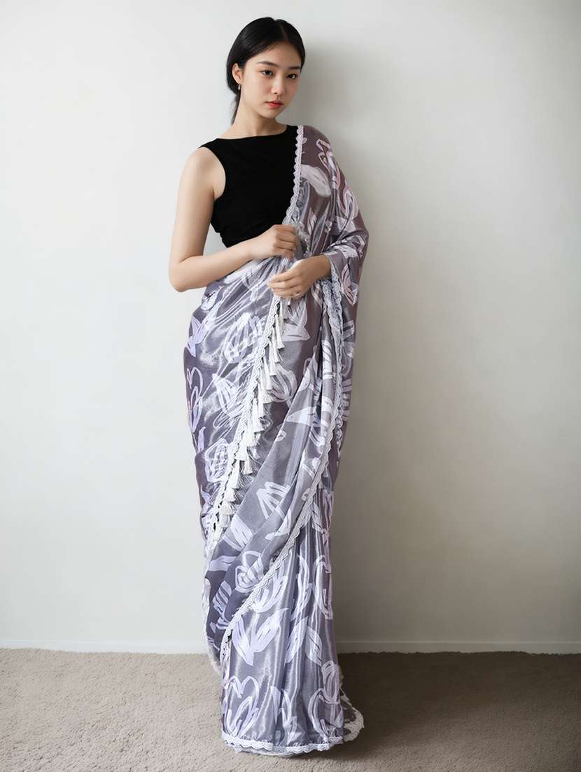women printed casual wear saree with blouse - 22076063 -  Standard Image - 1