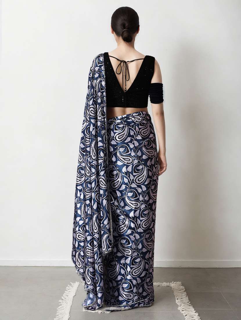 women printed casual wear saree with blouse - 22076077 -  Standard Image - 1