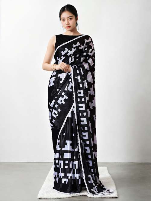 women printed casual wear saree with blouse - 22076085 -  Standard Image - 0