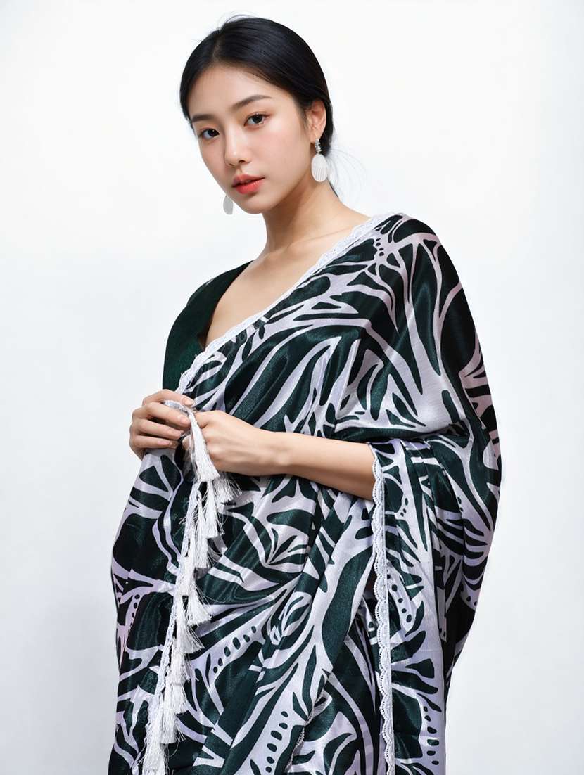 women printed casual wear saree with blouse - 22076087 -  Standard Image - 1