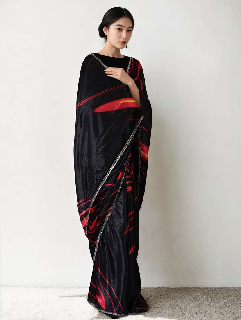 women printed casual wear saree with blouse - 22076098 -  Standard Image - 1