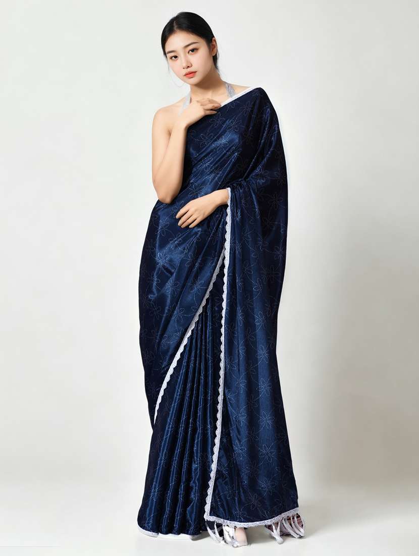 women printed casual wear saree with blouse