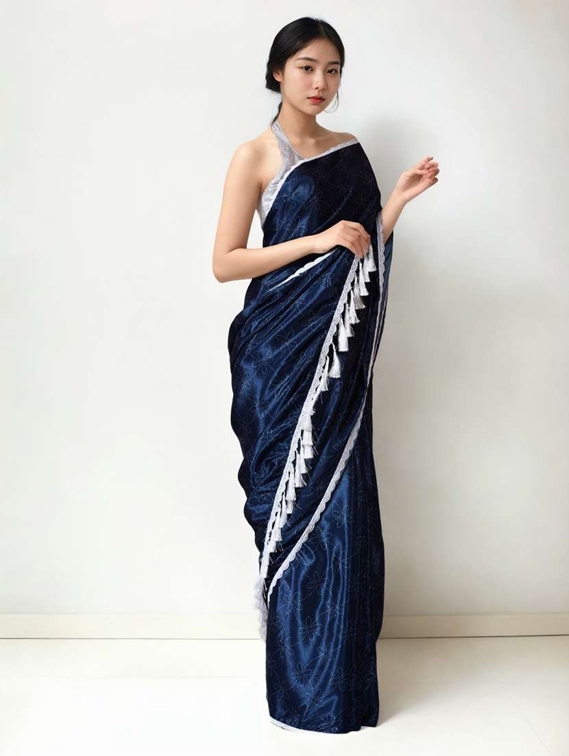 women printed casual wear saree with blouse - 22076103 -  Standard Image - 1