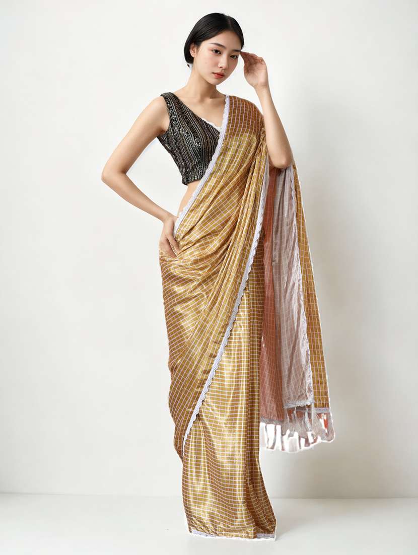 women printed casual wear saree with blouse - 22076104 -  Standard Image - 1