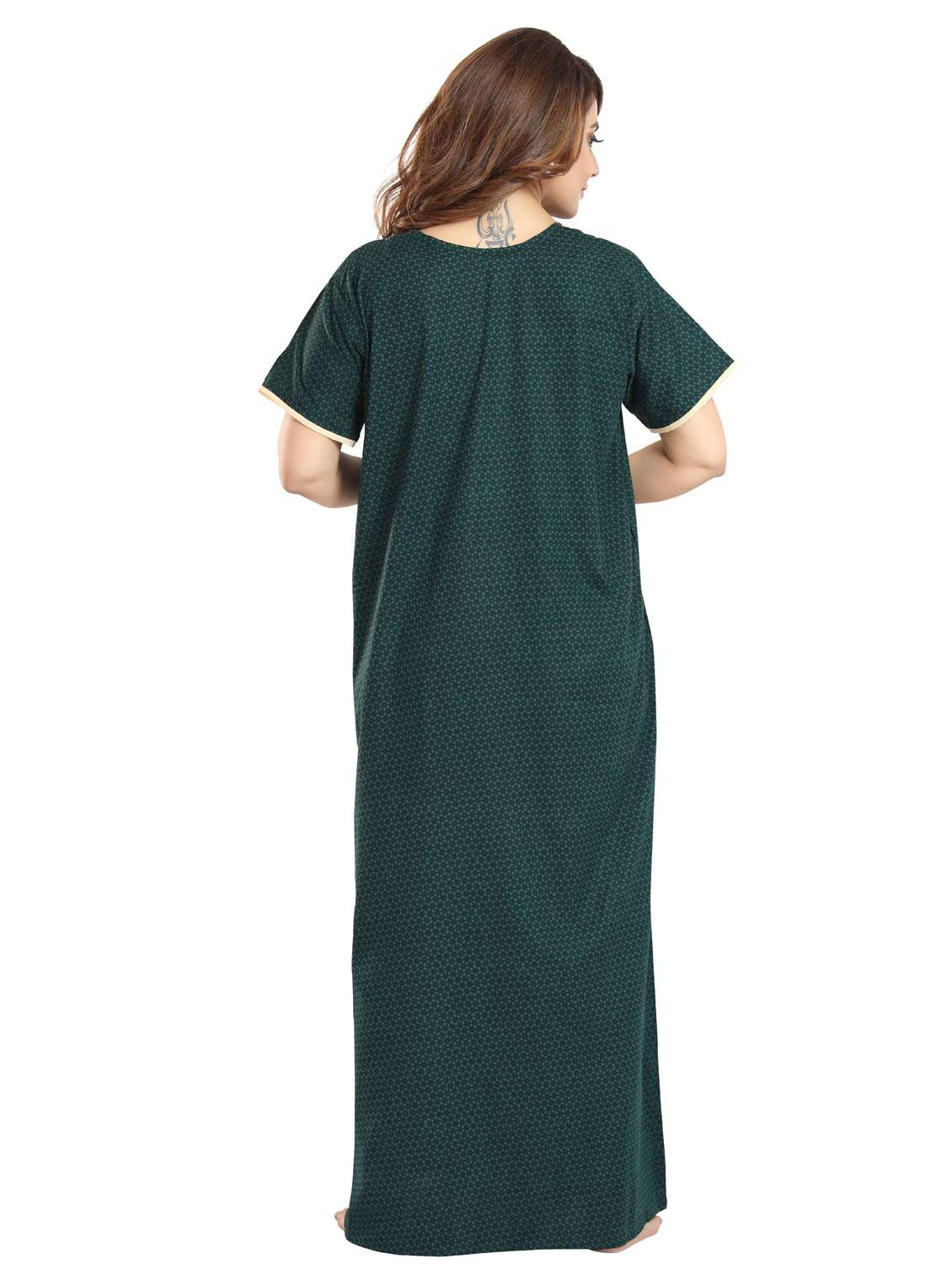 women printed short sleeve nighty - 22076322 -  Standard Image - 4