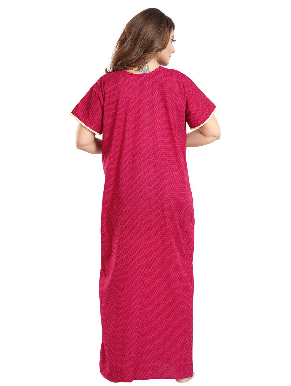 women printed short sleeve nighty - 22076326 -  Standard Image - 4