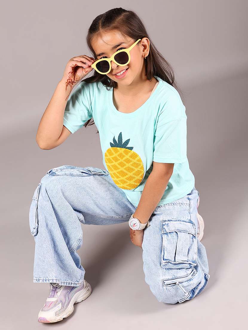 girls printed round neck short sleeves tee - 22076339 -  Standard Image - 4