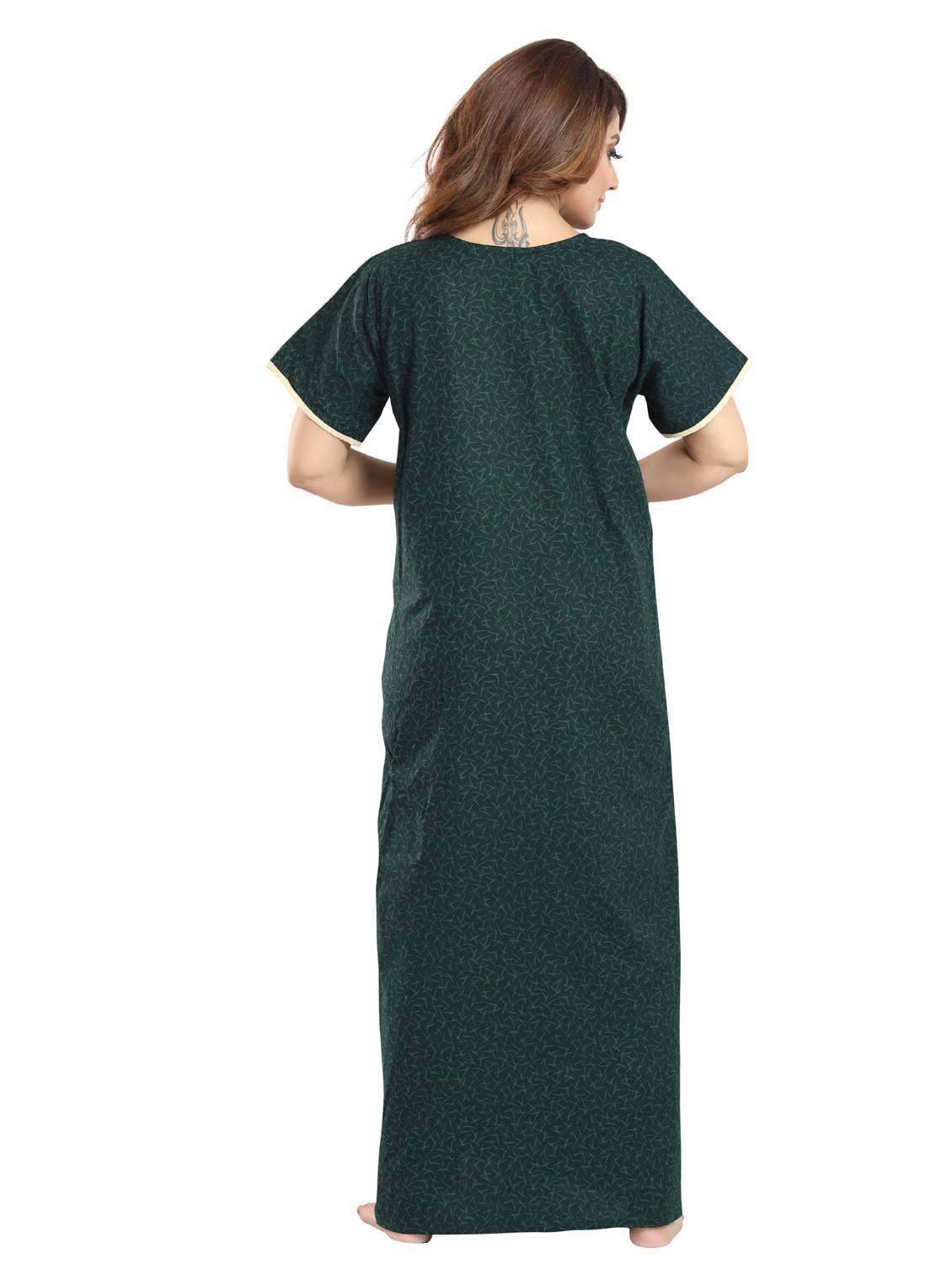 women printed short sleeve nighty - 22076346 -  Standard Image - 4