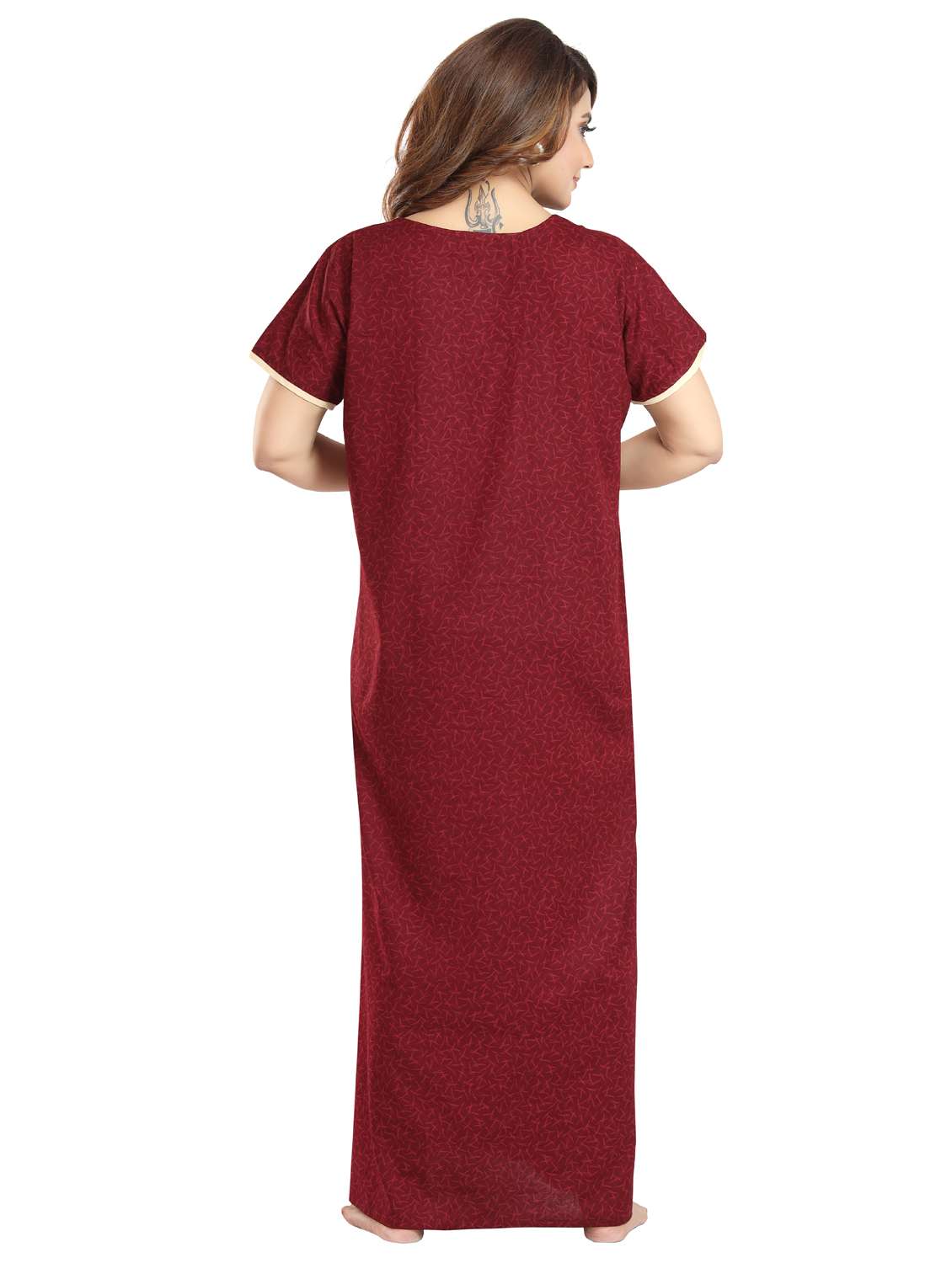 women printed short sleeve nighty - 22076347 -  Standard Image - 4