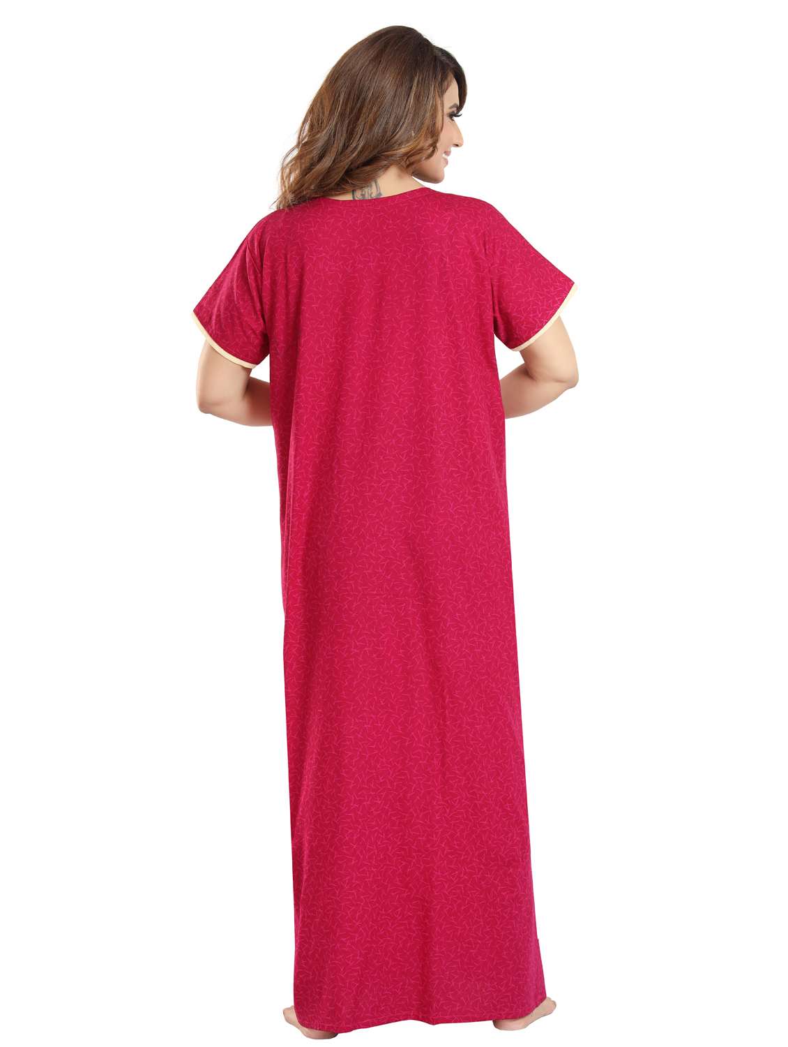 women printed short sleeve nighty - 22076350 -  Standard Image - 4