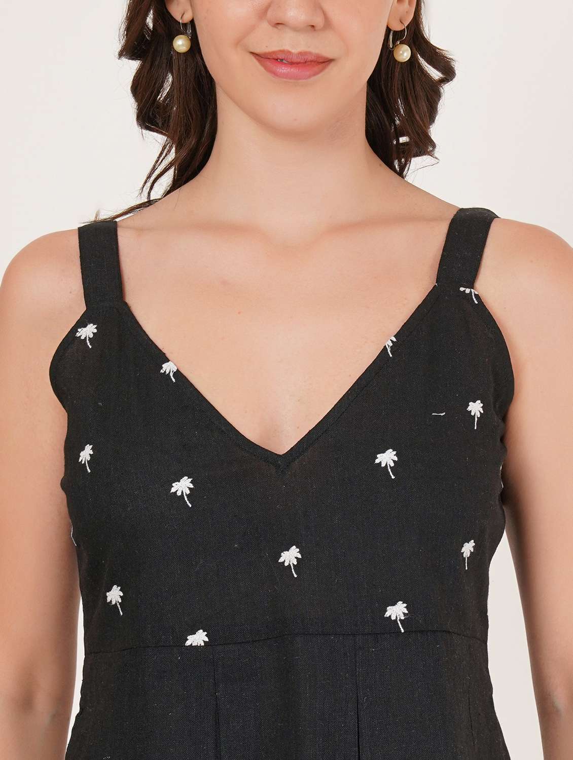 women embroidered shoulder strap peplum top - 22076369 - Standard Image - 6