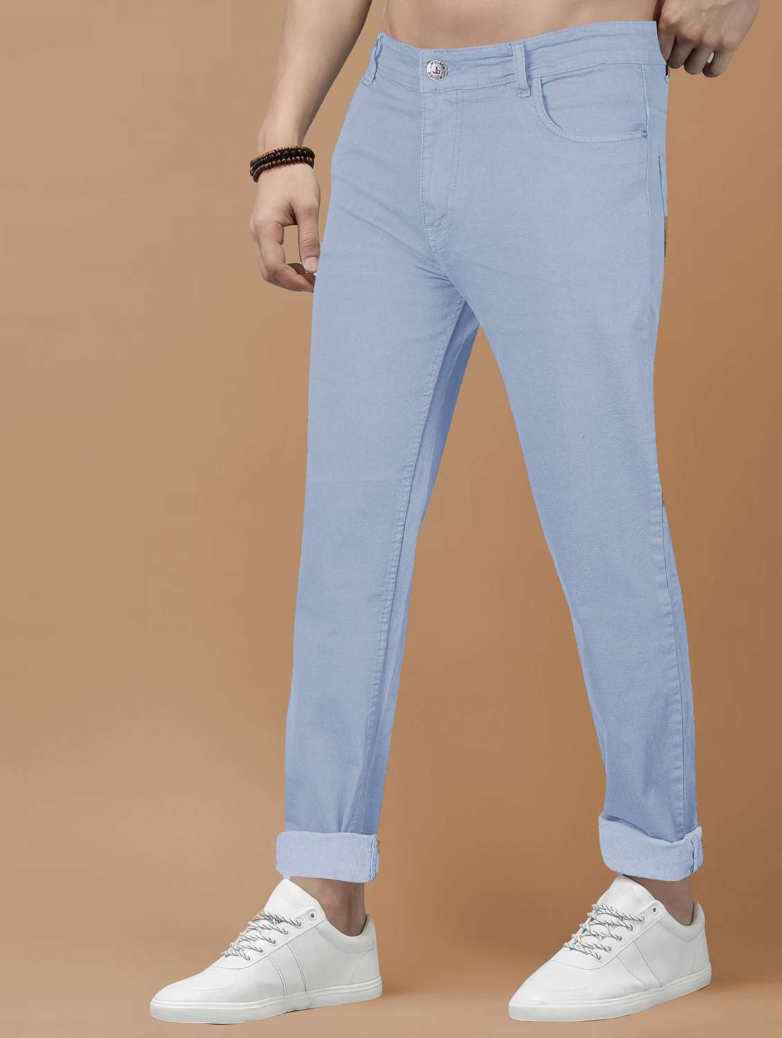 men plain mid rise full length jeans - 22076411 -  Standard Image - 1