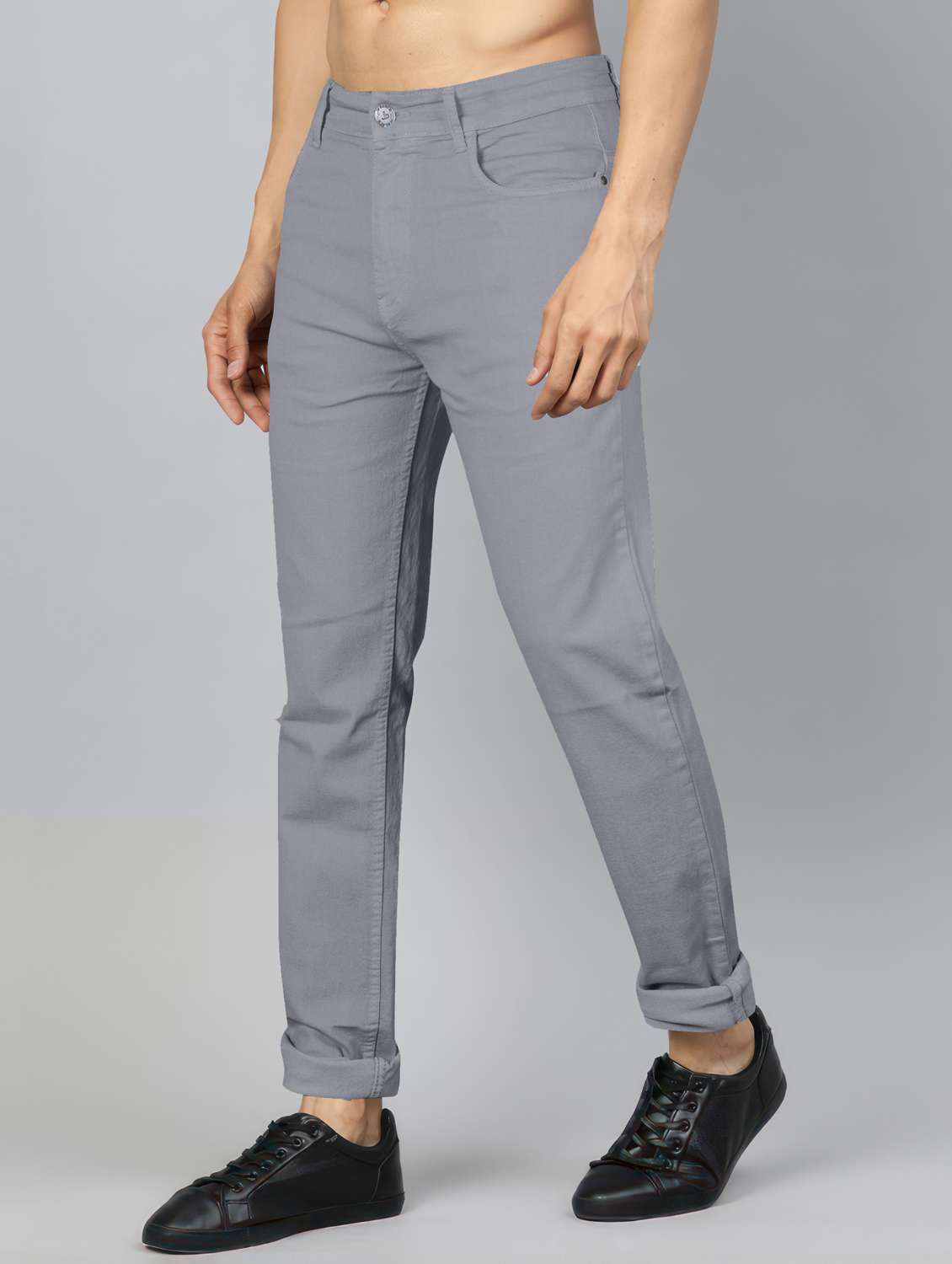 men plain mid rise full length jeans - 22076413 -  Standard Image - 1