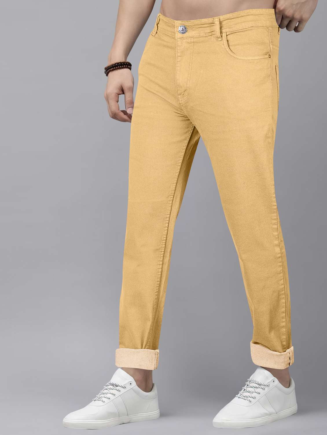 men plain mid rise full length jeans - 22076422 -  Standard Image - 1