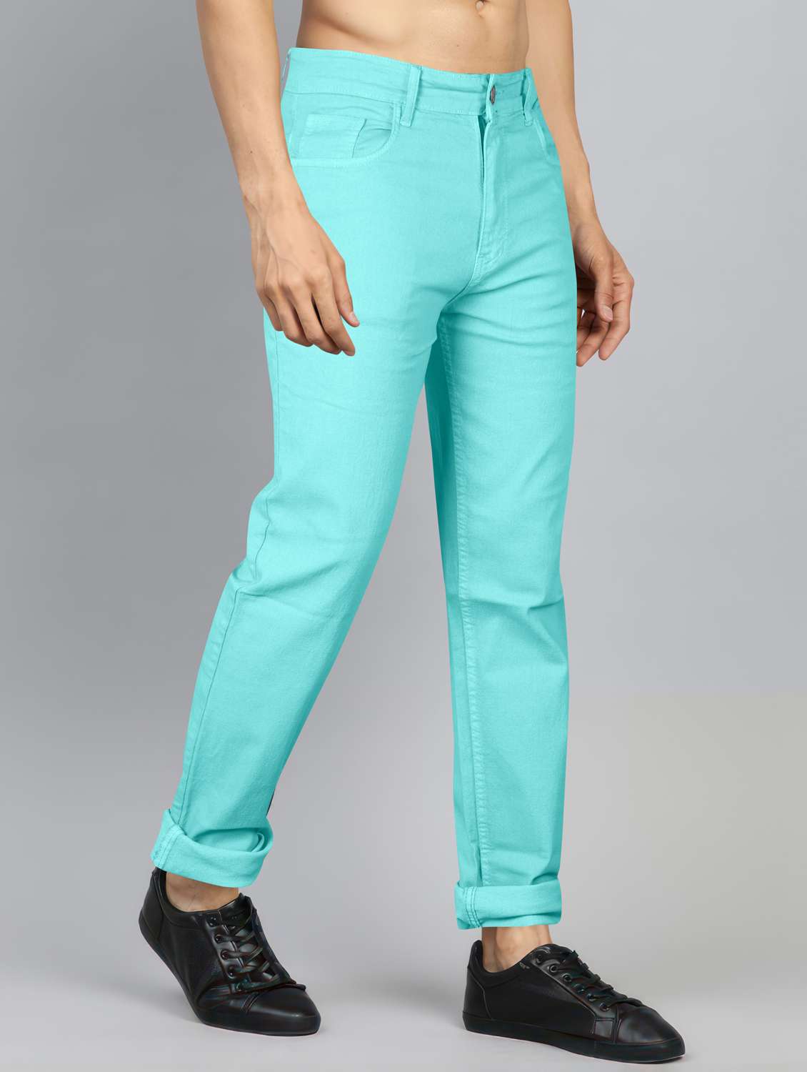 men plain mid rise full length jeans - 22076424 -  Standard Image - 1