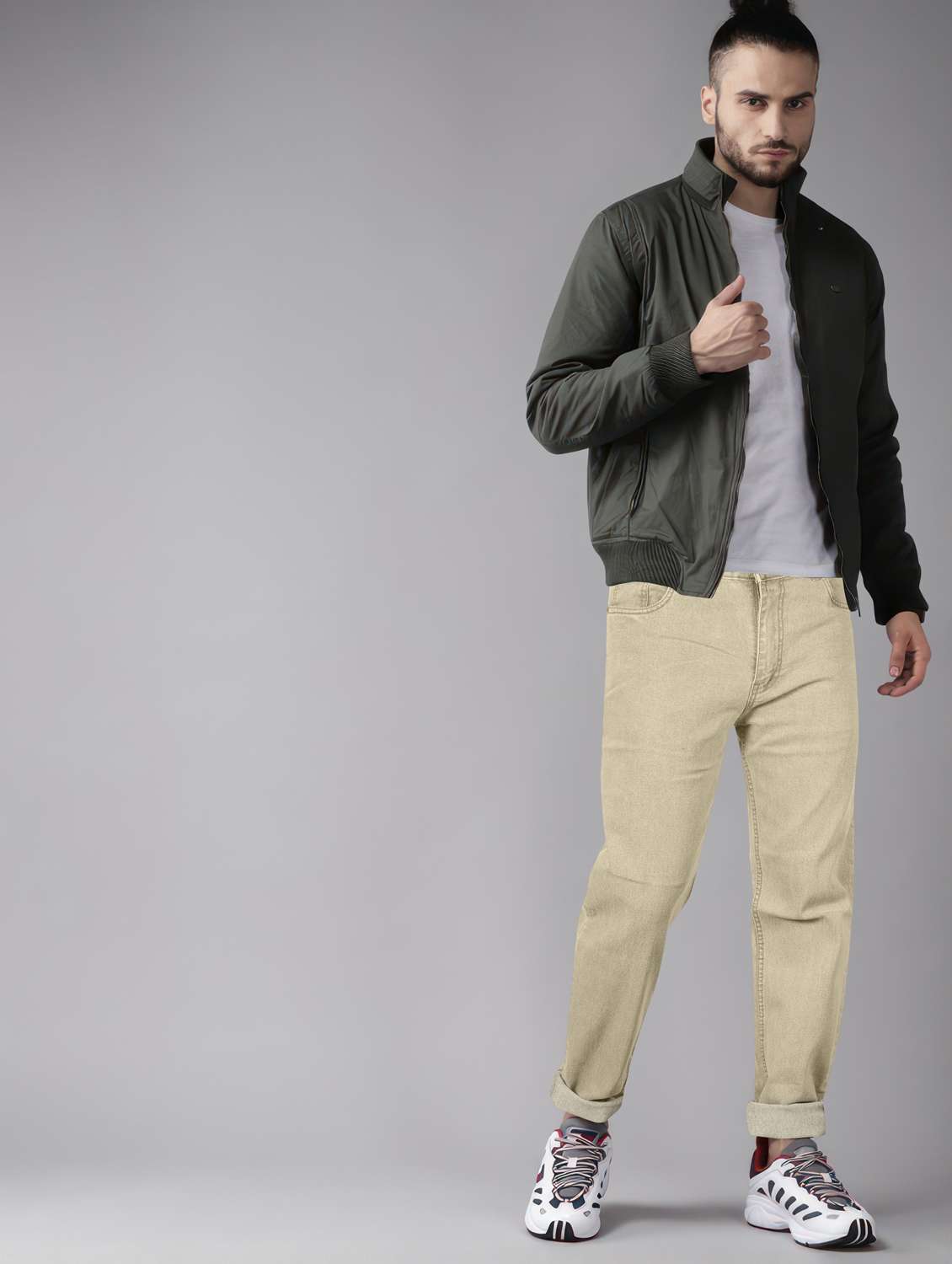 men plain mid rise full length jeans - 22076428 -  Standard Image - 4