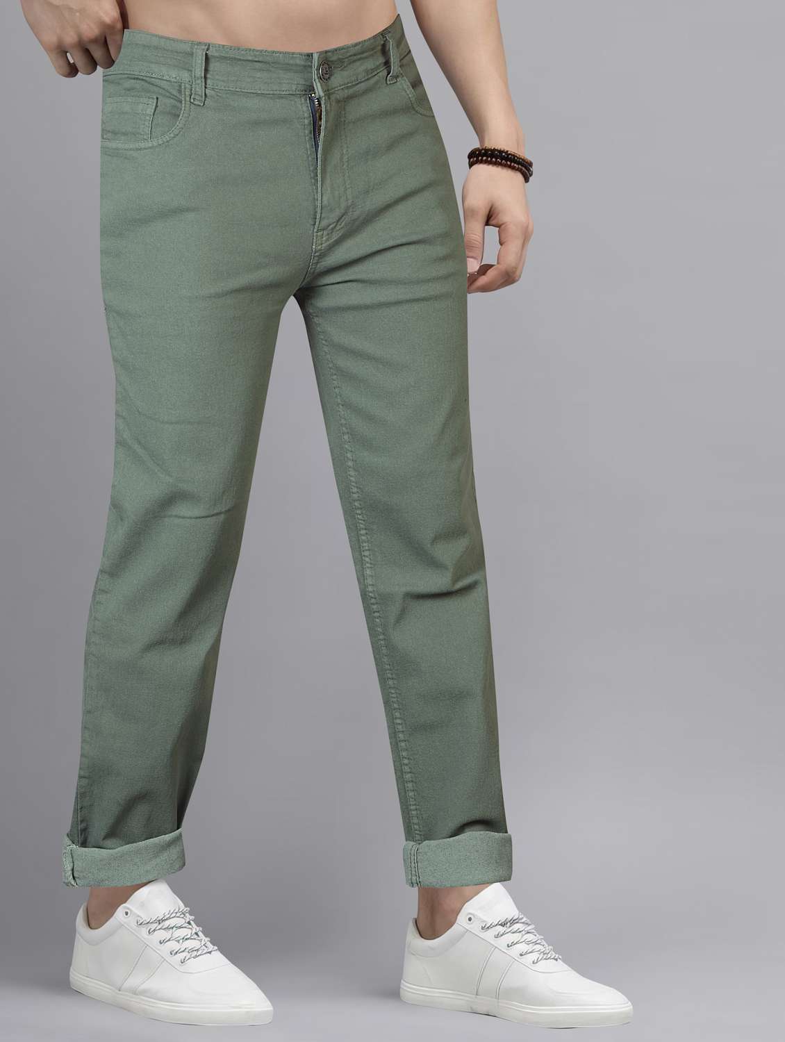 men plain mid rise full length jeans - 22076429 -  Standard Image - 1