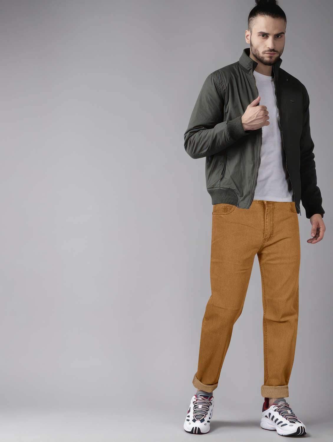 men plain mid rise full length jeans - 22076432 -  Standard Image - 4