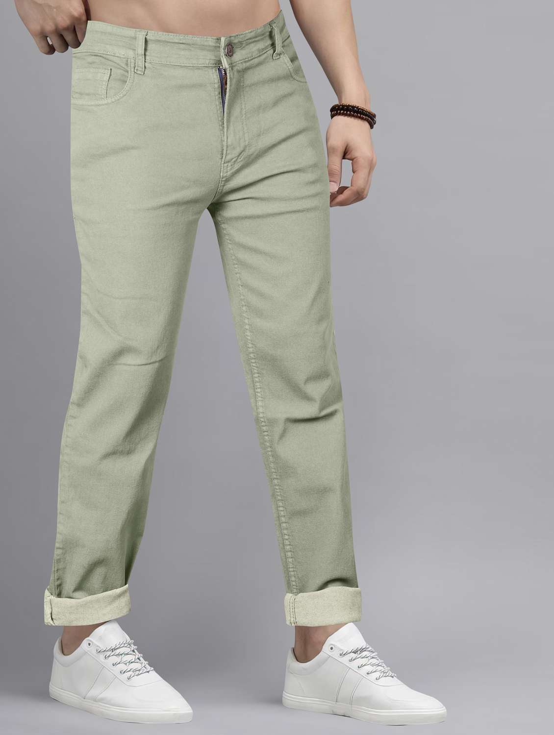 men plain mid rise full length jeans - 22076434 -  Standard Image - 1