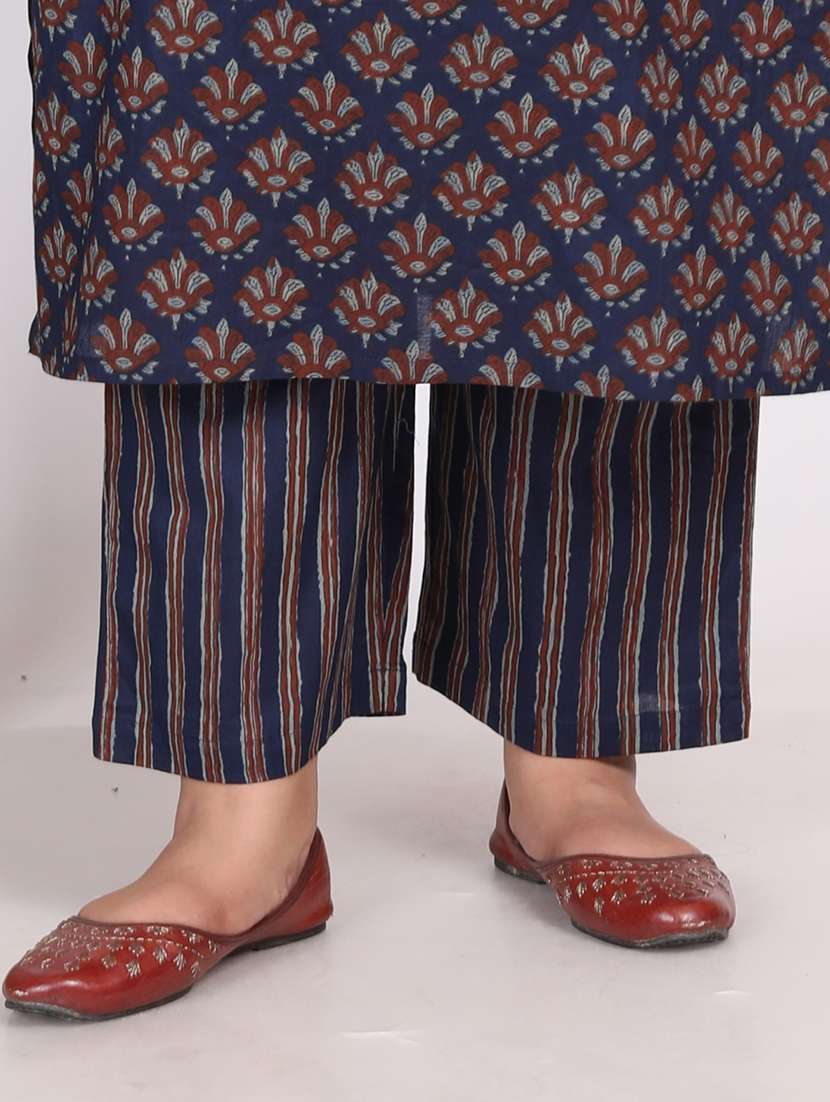 women printed three quarter sleeve kurta pant with dupatta set - 22076472 -  Standard Image - 4