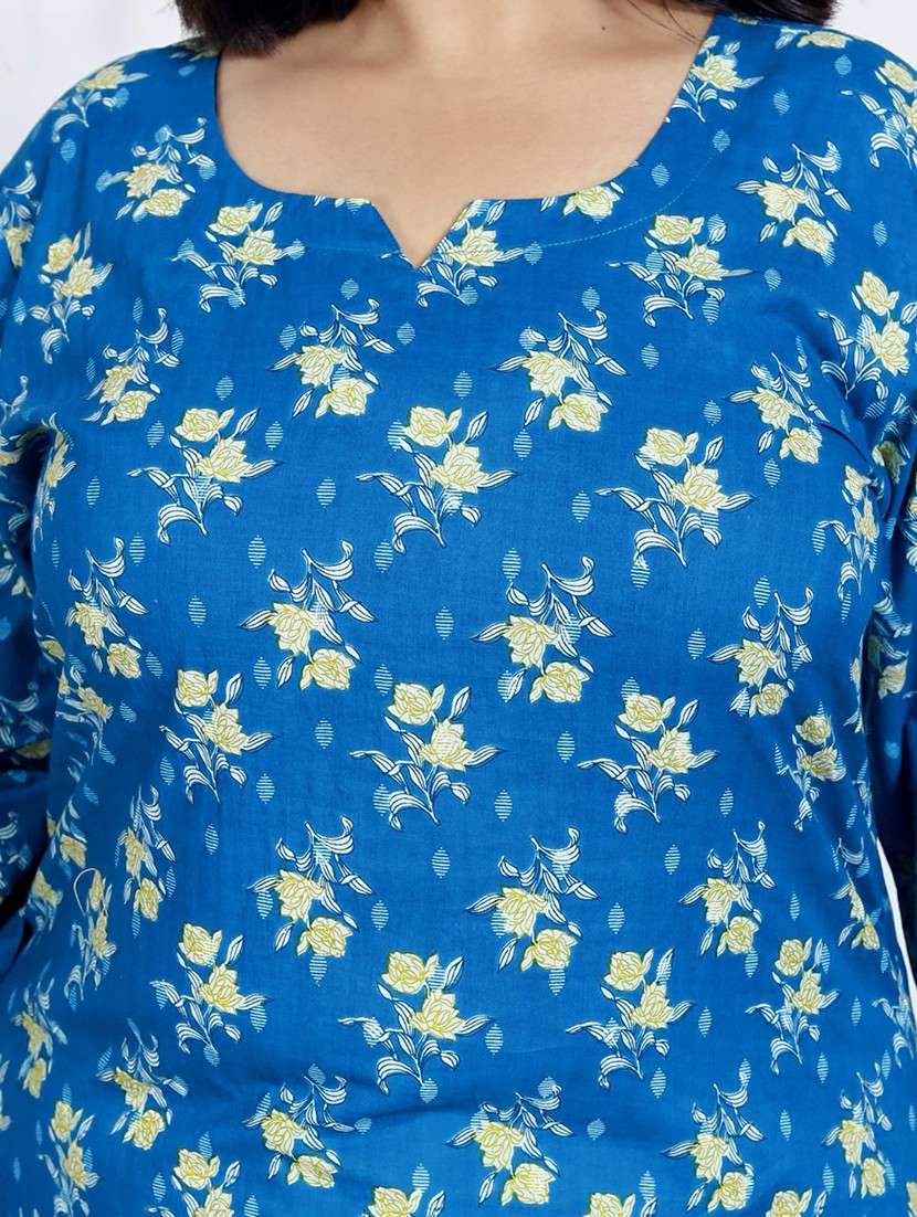 women floral printed three quarter sleeve kurta pant with dupatta set - 22076497 -  Standard Image - 4