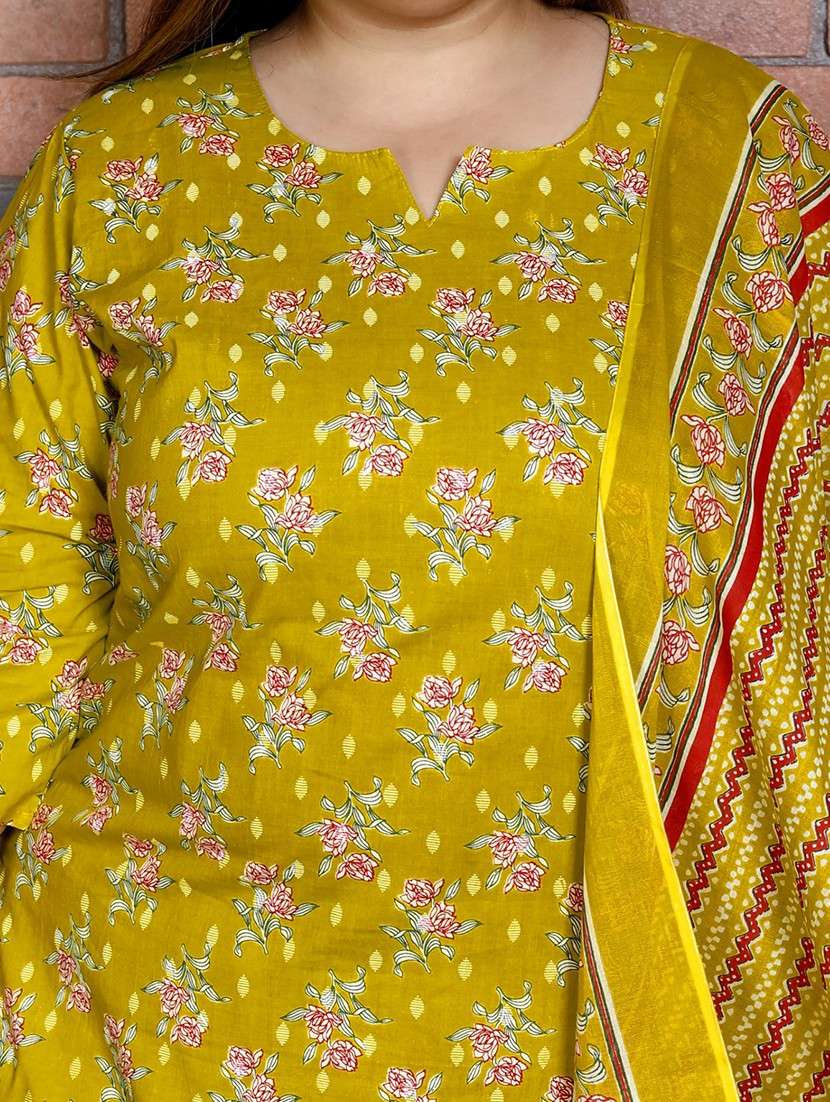 women floral printed three quarter sleeve kurta pant with dupatta set - 22076499 -  Standard Image - 4