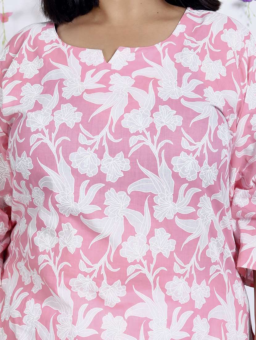 women floral printed three quarter sleeve kurta pant with dupatta set - 22076501 -  Standard Image - 4