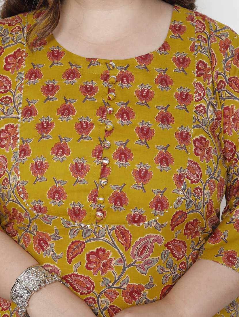 women floral printed three quarter sleeve kurta pant with dupatta set - 22076524 -  Standard Image - 4