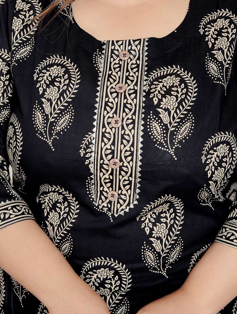 women printed three quarter sleeve kurta pant with dupatta set - 22076531 -  Standard Image - 4