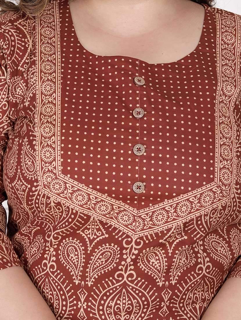 women printed three quarter sleeve kurta pant with dupatta set - 22076534 -  Standard Image - 4