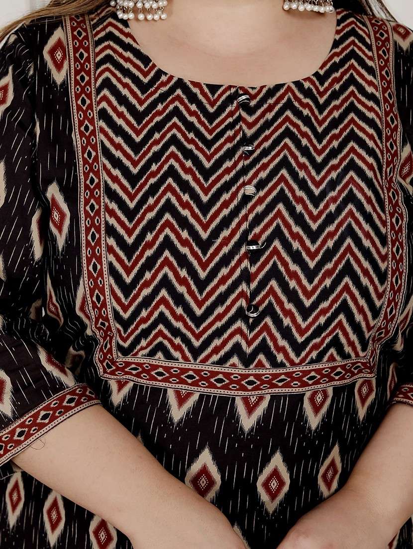 women printed three quarter sleeve kurta pant with dupatta set - 22076540 -  Standard Image - 4