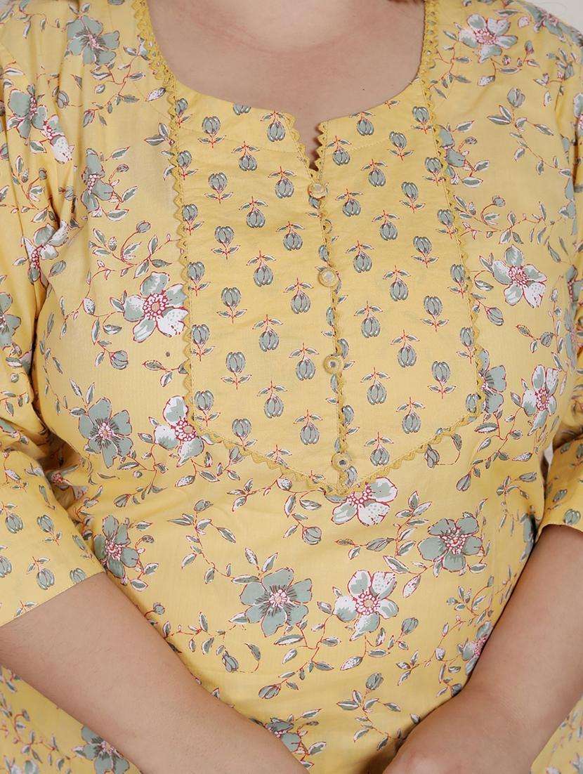 women floral printed three quarter sleeve kurta pant with dupatta set - 22076553 -  Standard Image - 4