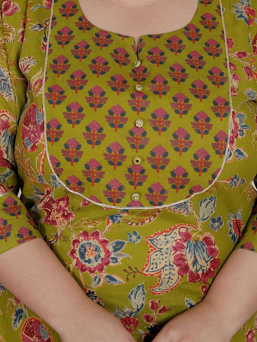 women floral printed three quarter sleeve kurta pant with dupatta set - 22076554 -  Standard Image - 4