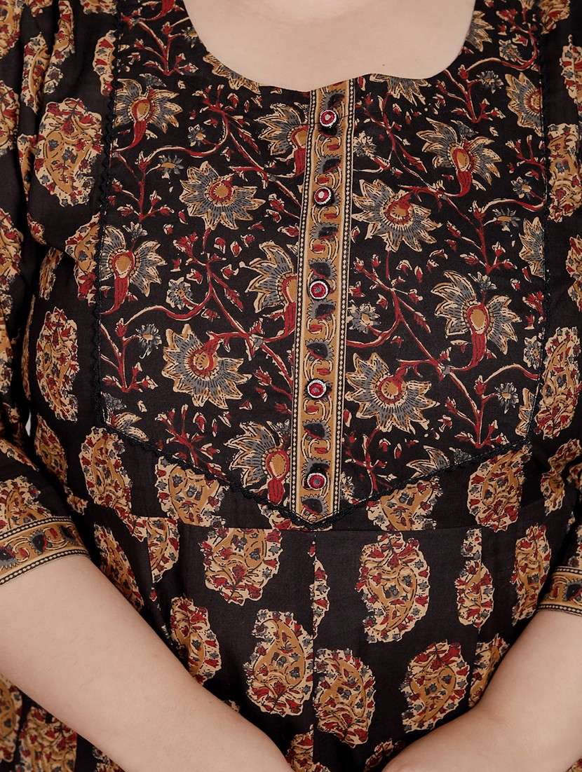 black cotton kurta pant  set - 22076558 -  Standard Image - 4