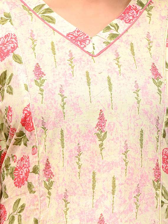 women plus size three quarter sleeve straight kurta - 22076573 -  Standard Image - 4