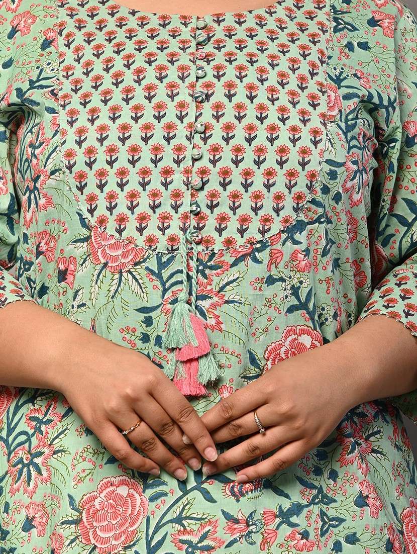 women plus size three quarter sleeve straight kurta - 22076612 -  Standard Image - 4