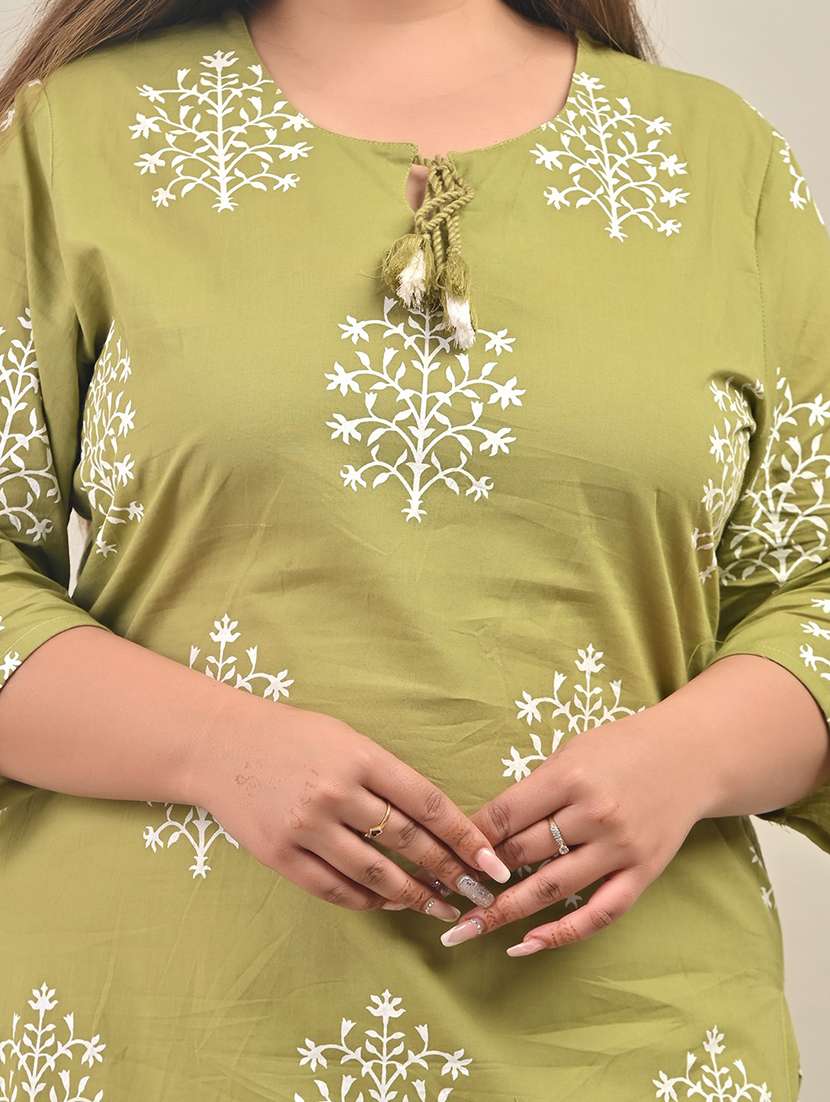 women plus size three quarter sleeve straight kurta - 22076634 - Standard Image - 4
