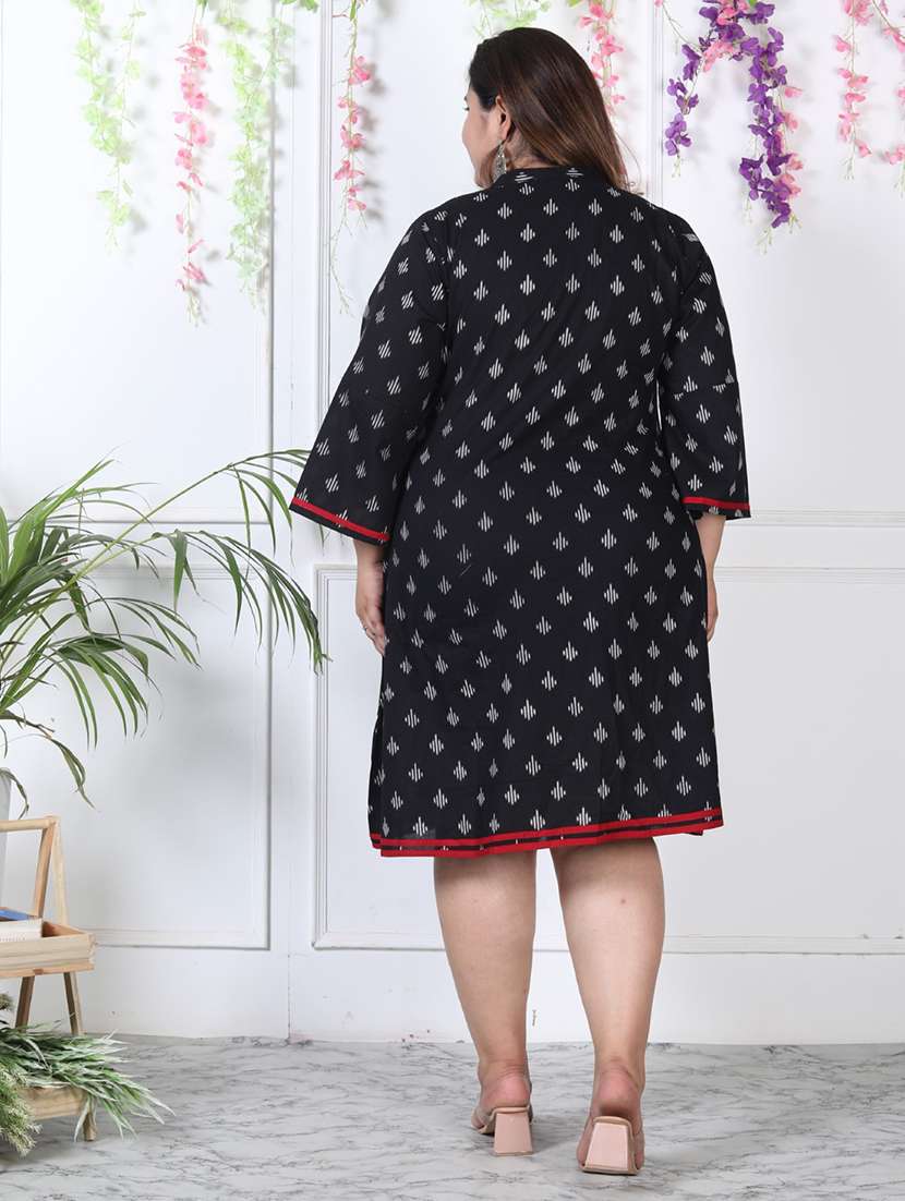 women plus size printed long sleeve a-line dress - 22076711 -  Standard Image - 1